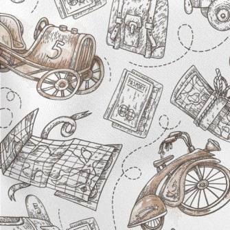 Ancient Airplanes And Cars Lightweight Cotton Poplin