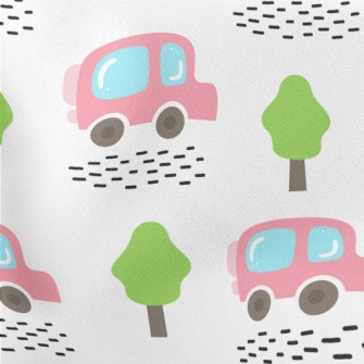 Lively Mercedes Car Lightweight Cotton Poplin