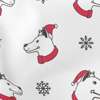 Dog With Santa Hat Lightweight Cotton Poplin