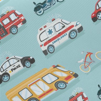 Ambulance Police Car Fire Truc Midweight Cotton Poplin