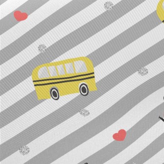 I Love The School Bus Midweight Cotton Poplin