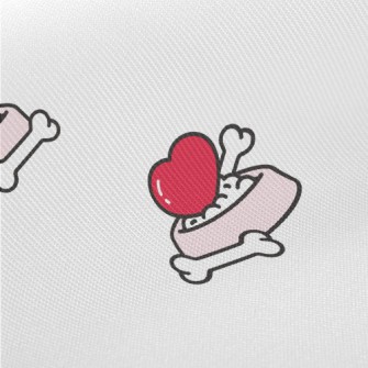 Love Dog Bone Bowl Midweight Cotton Poplin