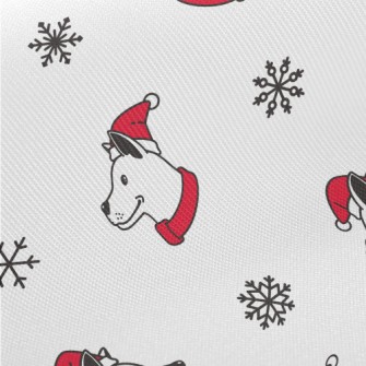 Dog With Santa Hat Midweight Cotton Poplin