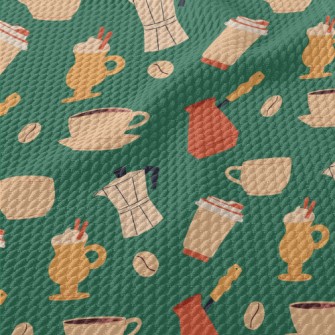 Coffee Equipment And Beverages Birdseye Piqué