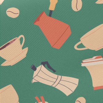 Coffee Equipment And Beverages Twill