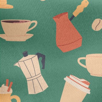 Coffee Equipment And Beverages Jersey Backed Fleece