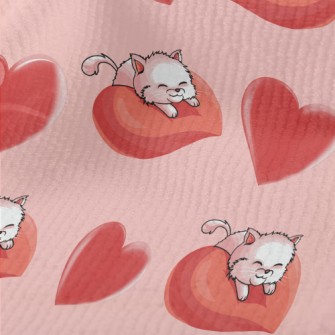 Cat Lying On A Big Heart Terry