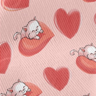 Cat Lying On A Big Heart Standard Corduroy