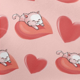 Cat Lying On A Big Heart Pongee