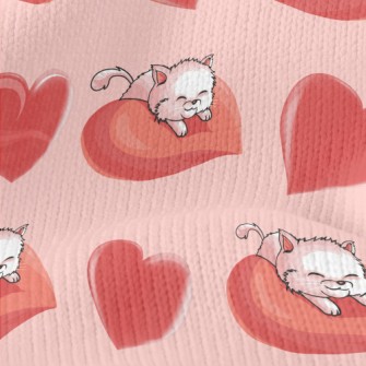 Cat Lying On A Big Heart Stretch Jersey