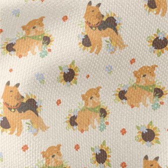 Cute Dog And Flowers Waterproof Canvas