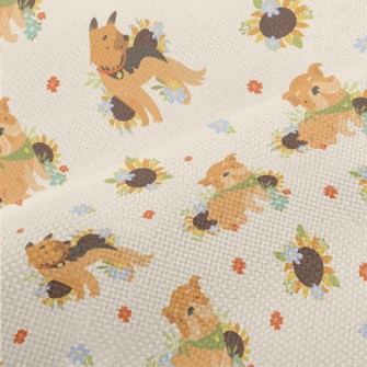 Cute Dog And Flowers Performance Linen