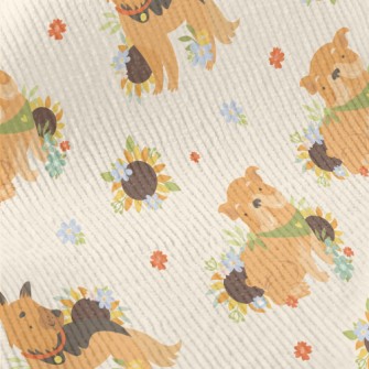 Cute Dog And Flowers Standard Corduroy