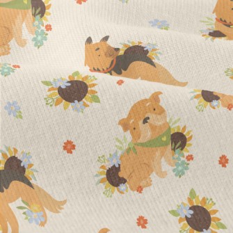 Cute Dog And Flowers Modern Jersey