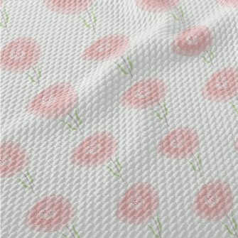Gentle Pink Flowers Birdseye Piqué
