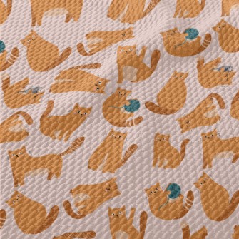 Cute Cat Who Loves To Play Birdseye Piqué