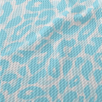 Bright Aqua Leopard Print Birdseye Piqué