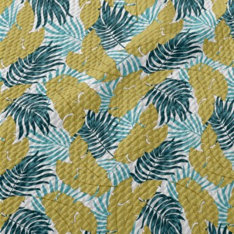 Colorful Green, Blue And Yello Birdseye Piqué