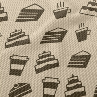 Coffee Cake Pattern Birdseye Piqué