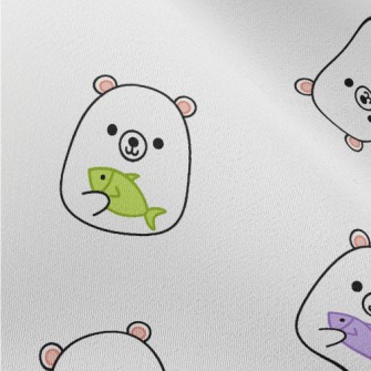 White Bear Holding Colorful Fi Chiffon
