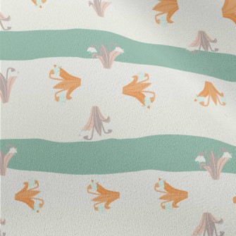 Orange Pink Hyacinth And Leave Chiffon