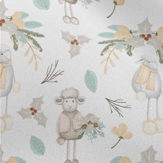 Hand Drawn Sheep With Christma Chiffon
