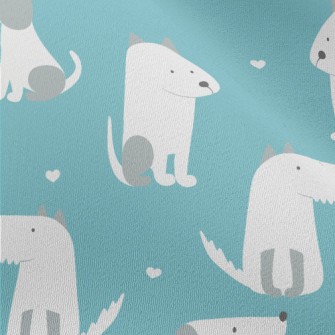 Spotted White Cute Dog Chiffon