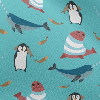 Narwhal Penguins And Seals Chiffon