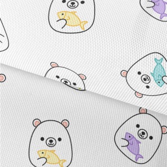 White Bear Holding Colorful Fi Waterproof Oxford