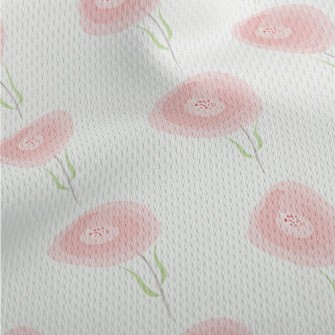 Gentle Pink Flowers Athletic Mesh Flat Back