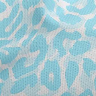Bright Aqua Leopard Print Athletic Mesh Flat Back