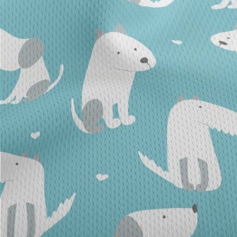 Spotted White Cute Dog Athletic Mesh Flat Back