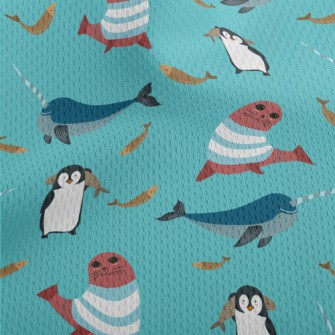 Narwhal Penguins And Seals Athletic Mesh Flat Back