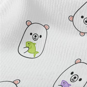 White Bear Holding Colorful Fi Terry
