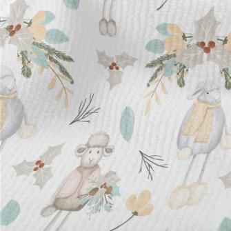 Hand Drawn Sheep With Christma Terry