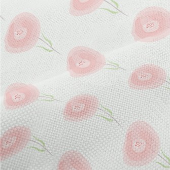 Gentle Pink Flowers Performance Linen