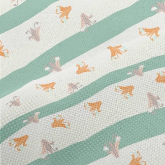 Orange Pink Hyacinth And Leave Performance Linen