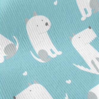 Spotted White Cute Dog Standard Corduroy