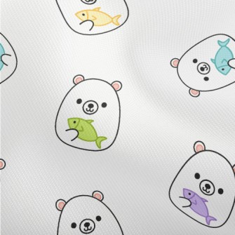 White Bear Holding Colorful Fi Dobby