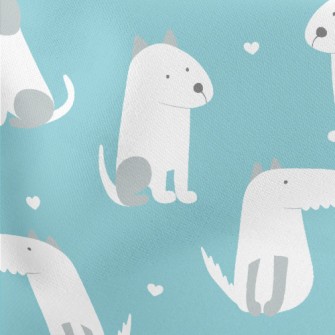 Spotted White Cute Dog Stretch Ponte