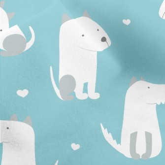 Spotted White Cute Dog Micro Fleece