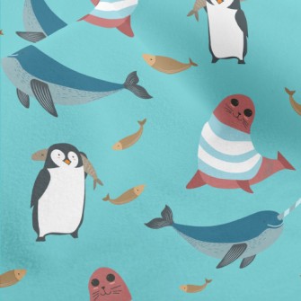 Narwhal Penguins And Seals Micro Fleece