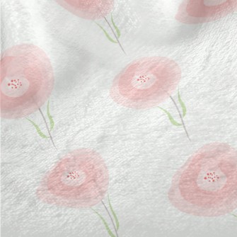 Gentle Pink Flowers Minky