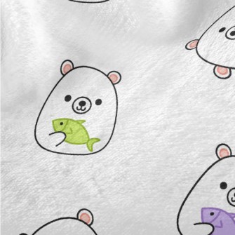 White Bear Holding Colorful Fi Minky