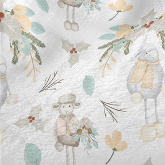 Hand Drawn Sheep With Christma Minky