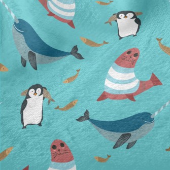 Narwhal Penguins And Seals Minky