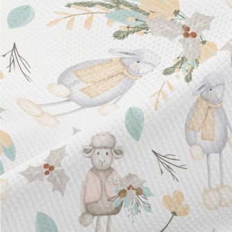 Hand Drawn Sheep With Christma Piqué