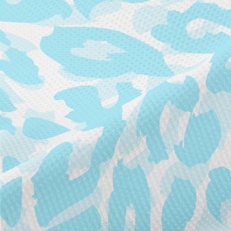 Bright Aqua Leopard Print Piqué