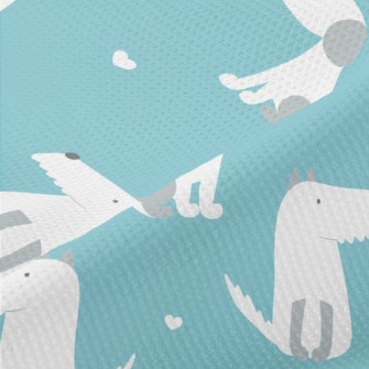 Spotted White Cute Dog Piqué