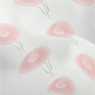 Gentle Pink Flowers Lightweight Performance Linen